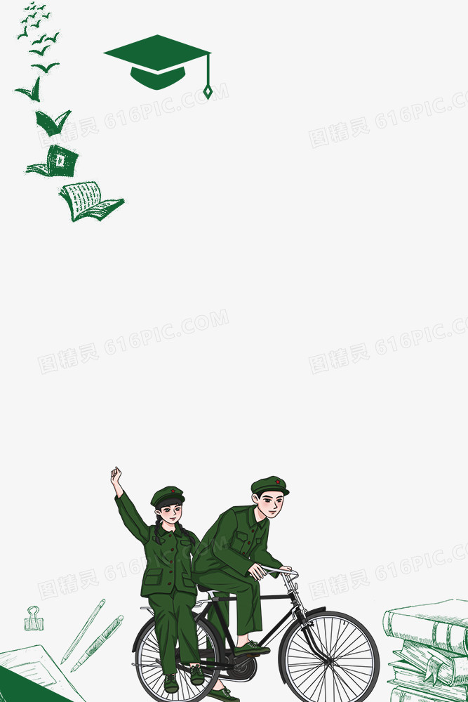 手绘五四青年节宣传海报边框