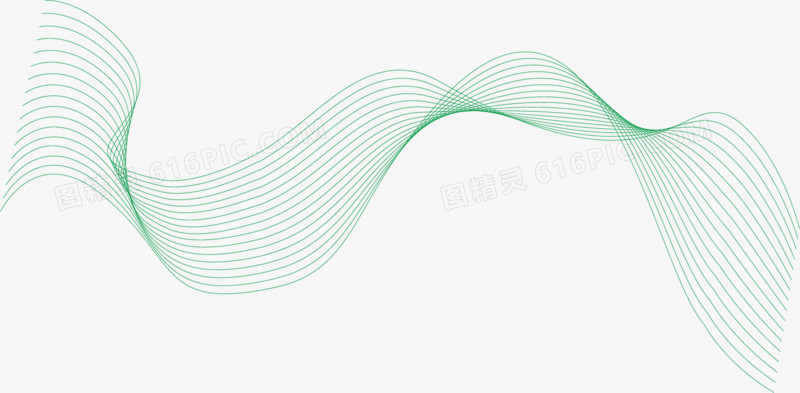 绿色波浪线卡通线条