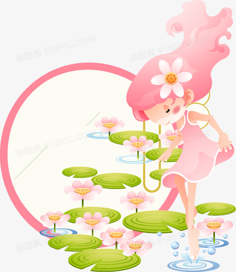 彩绘唯美花仙子立夏节气