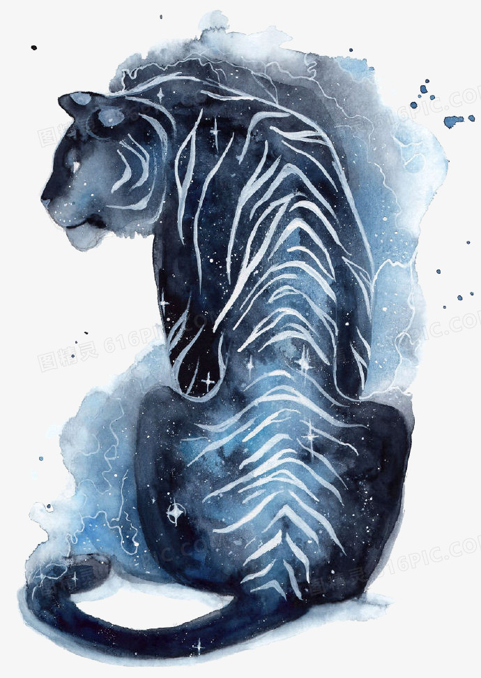 关键词:              老虎星空手绘蓝色水彩老虎插画蓝色