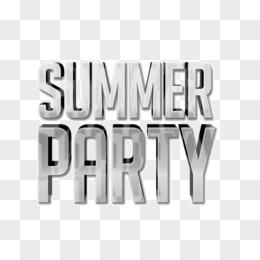 夏天 summer party 金属字体