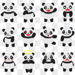 矢量表情符号的熊猫