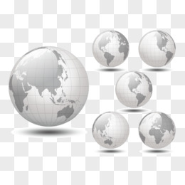 光滑的球形世界地图矢量图