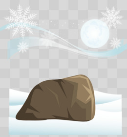 冬季雪花石头素材