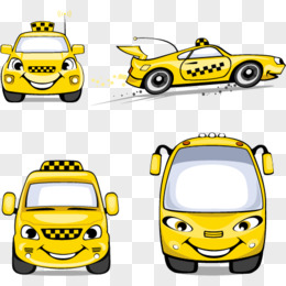 黄色出租车矢量素材，