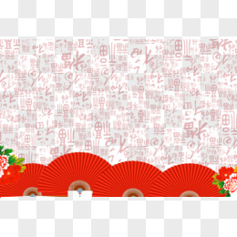 中文背景纹理红色纸扇