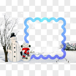 儿童雪景照片相框模板