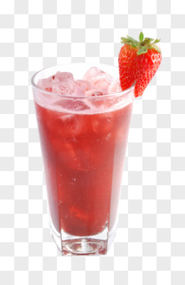草莓和冰果汁一杯