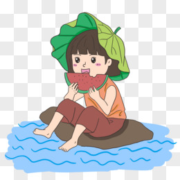 吃西瓜卡通