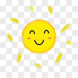 卡通可爱微笑黄色小太阳素材