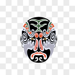 手绘彩色京剧脸谱矢量图元素素材