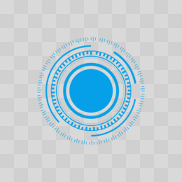 圆形蓝色科技感边框手绘设计