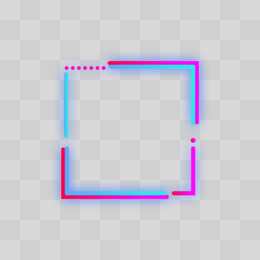 炫酷霓虹科技几何框手绘设计