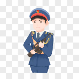 卡通创意阅兵军人手绘形象设计