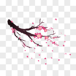 粉色中国风梅花手绘设计元素
