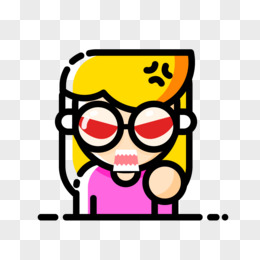 卡通手绘小女孩生气表情包