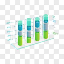 3D立体圆柱占比柱状图ppt元素