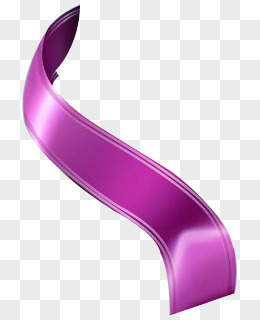 紫色卡通飘带彩带装饰元素