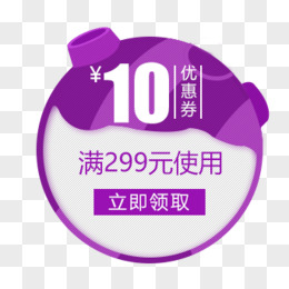 10元优惠券紫色图标