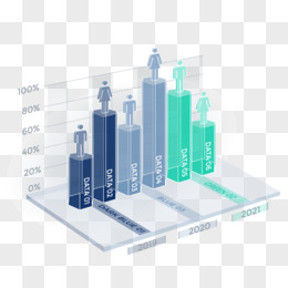 立体商务ppt人口统计图表免抠元素