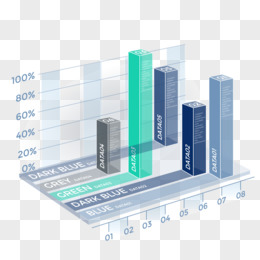 彩色立体商务ppt统计图表免抠元素