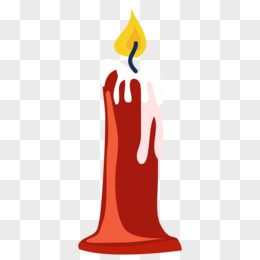 卡通手绘点燃的红蜡烛免抠素材