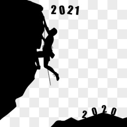 人物攀爬攀登告别2020剪影装饰元素