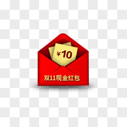 手绘红色10元优惠券