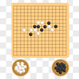 手绘卡通棋盘围棋俯视元素