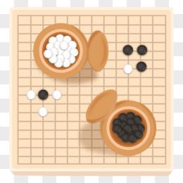 卡通手绘矢量俯视围棋棋盘元素