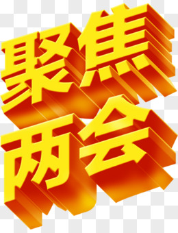 聚焦两会金色立体字党建