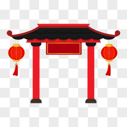 卡通手绘免抠古代大门
