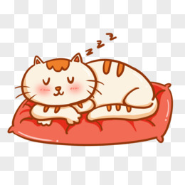 卡通手绘猫咪睡觉呼呼元素