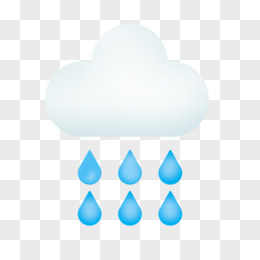 手绘天气预报小雨图标元素