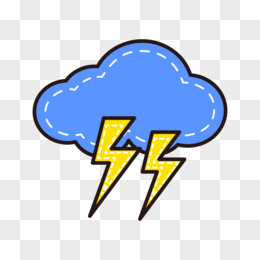 天气预报雷雨天气打雷闪电图标元素
