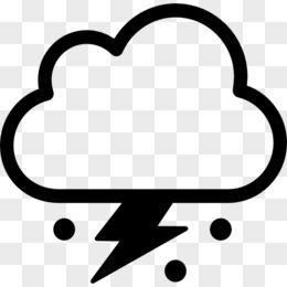 风暴云符号与闪电和冰雹图标