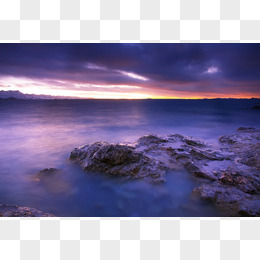 紫色神秘天空大海