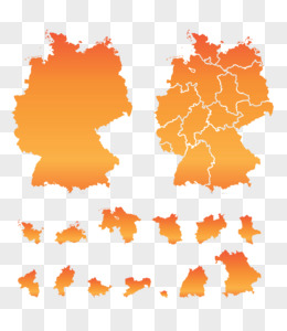 橙色德国地图