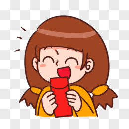 手绘卡通表情包发红包素材