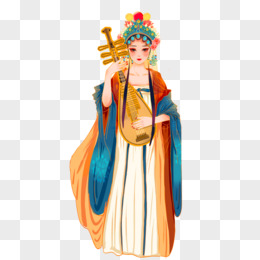 弹琵琶的美少女