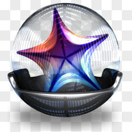 五角星透明水晶球绘图软件PNG图标