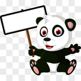 熊猫举着公告牌