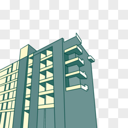 手绘渐变宿舍楼免抠元素pngpsd多彩校园pngpng手绘立体楼宇免抠素材