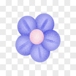 卡通手绘免抠蓝紫色花朵素材
