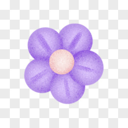 卡通手绘免抠紫色花朵素材