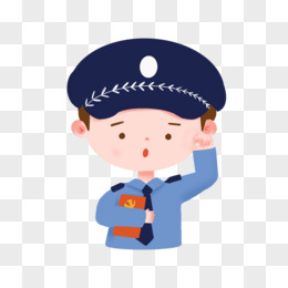 一组卡通q版各行业人物入党宣誓套图之警察宣誓元素