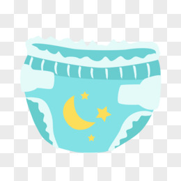 一组矢量婴幼儿纸尿裤用品素材之月亮星星图案纸尿布元素