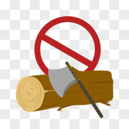 手绘禁止砍伐树木图标元素