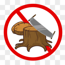 卡通禁止砍伐树木图标素材