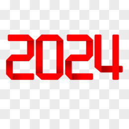 2024红色折纸数字设计